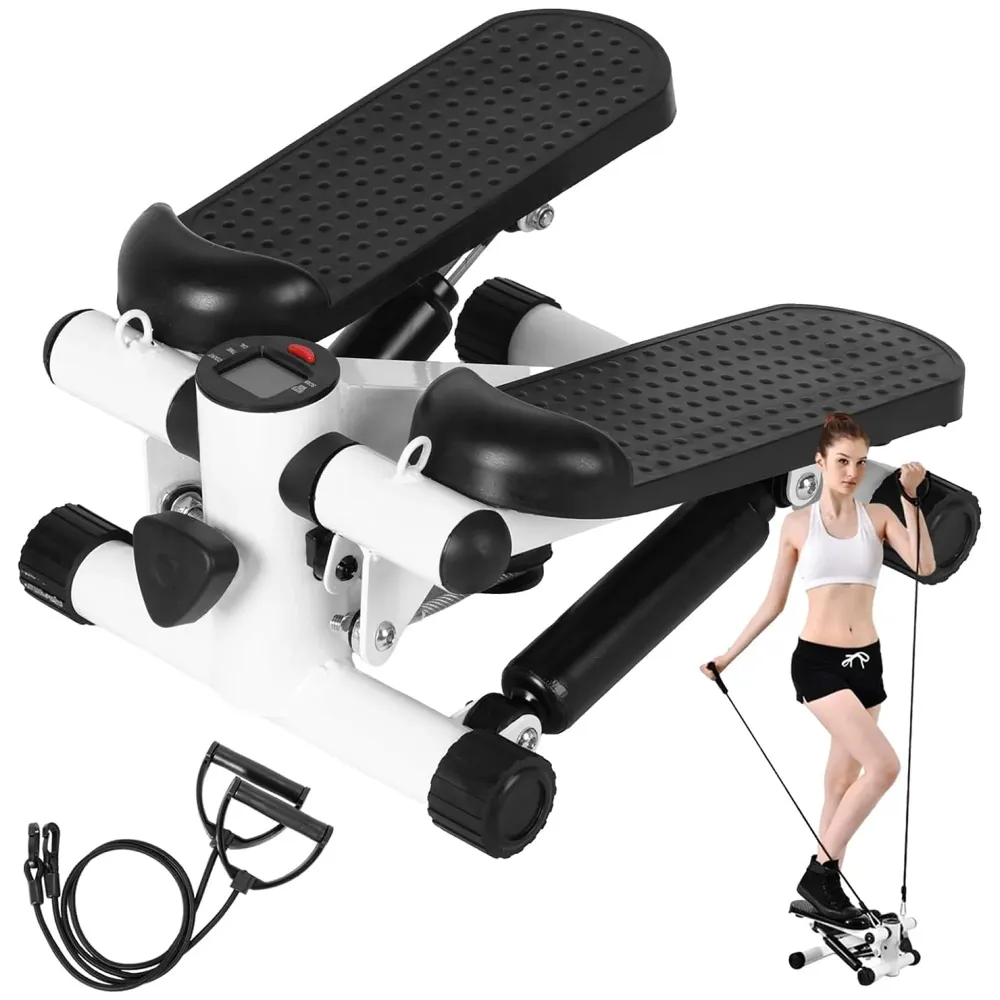 Twist Stepper, Swing Stepper, Leg Climbing, Stair Stepper - Home Workout Equipment with Adjustable, Resistance Bands & LED Monitor, Tone - Buttocks, Legs, Thighs, Waist