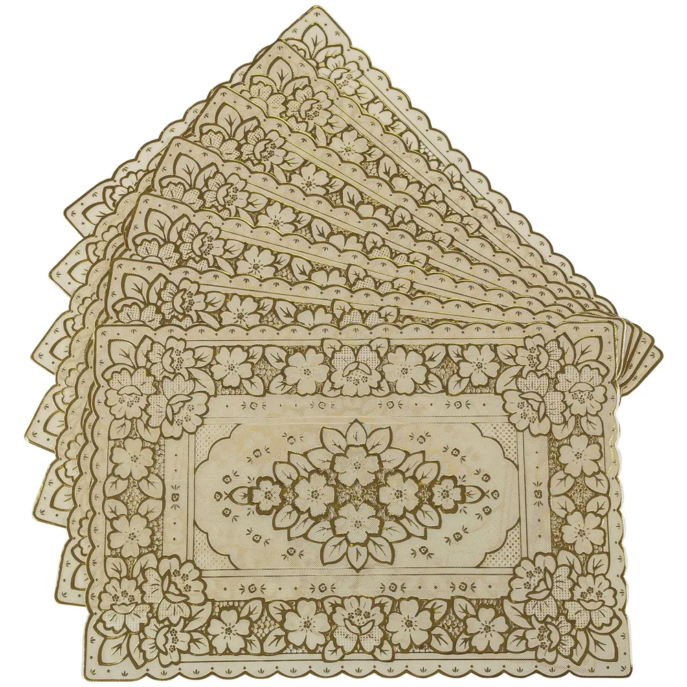 Table Mats Place Mats Dining Table Coffee Table Washable Heat Resistant Durable Non Slip Viny Soft Fabric Material. Pack of 6 (43 cm x 30 cm) Pattern L