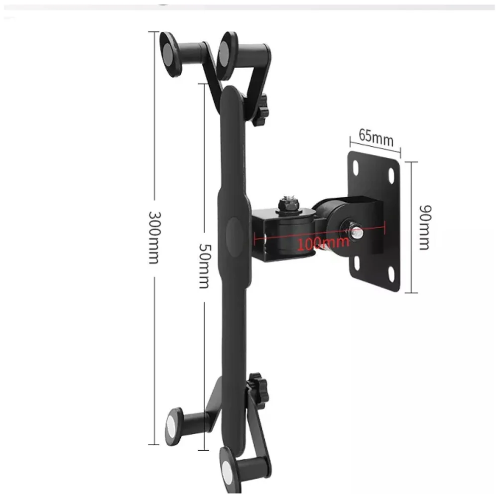 Adjustable Wall Mount Phone and Tablet Stand Holder, Black (Upto 13 Inch Tablets)
