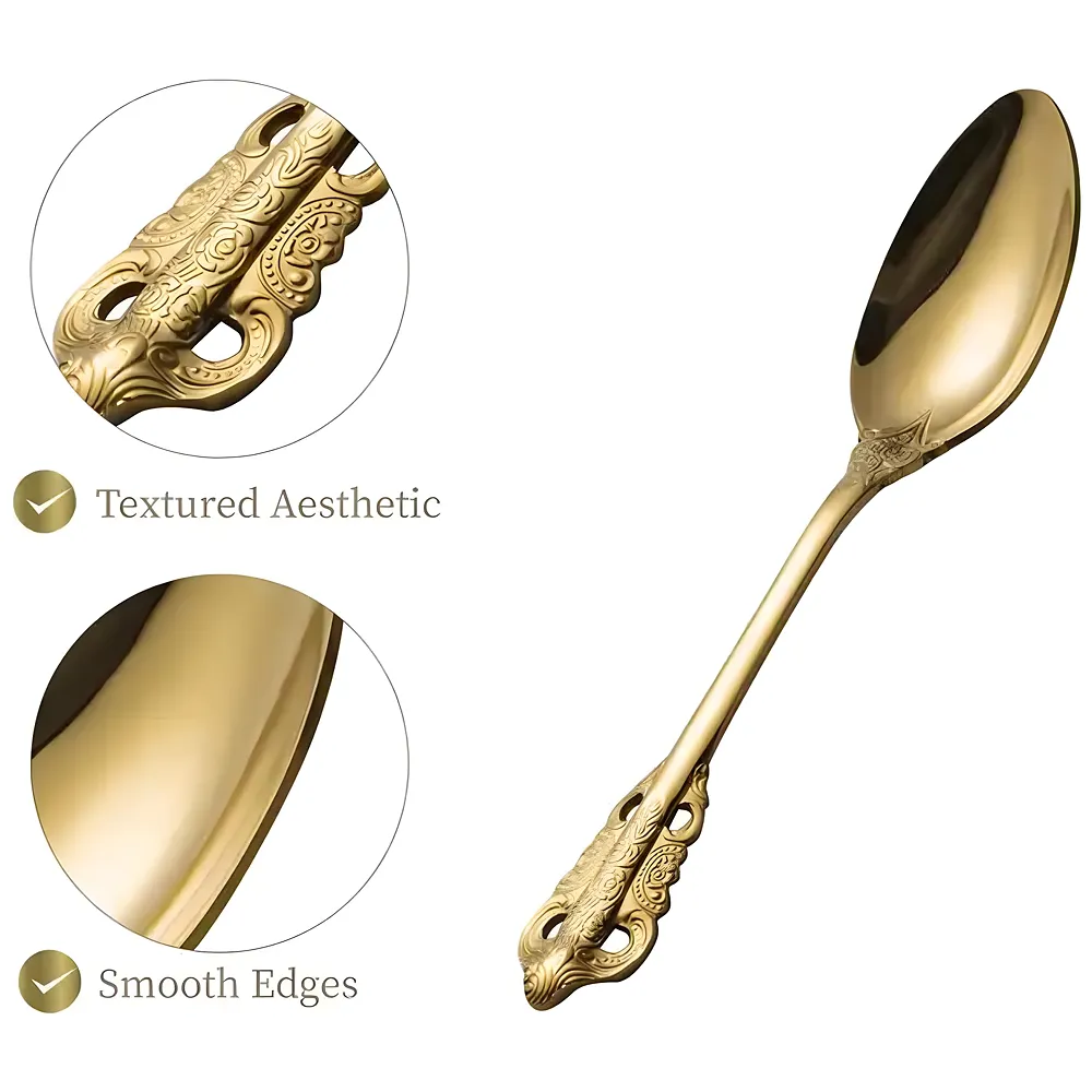 6 Pcs Gold Mini Tea Spoons Stainless Steel 11 cm Espresso Sweets