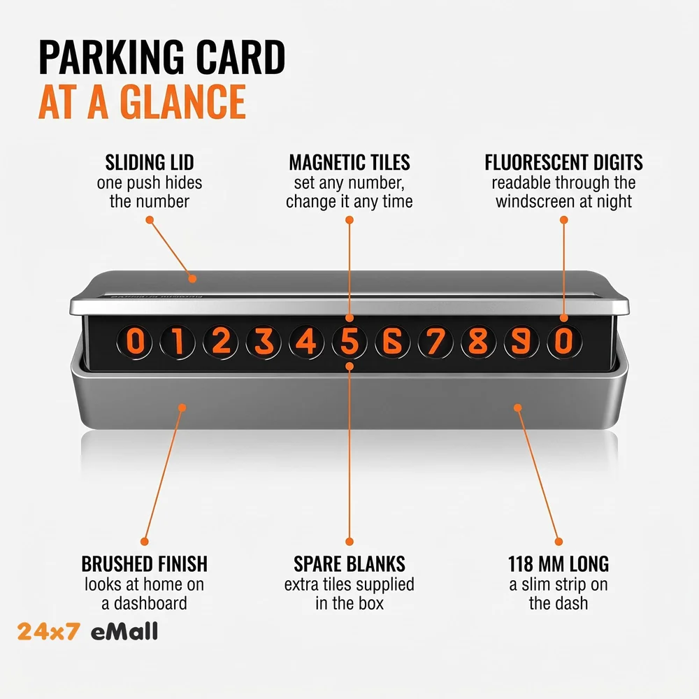 Temporary Parking Card,Creative Reversible Hidden Mobile Phone Number Plate for Automotive Interior Accessories