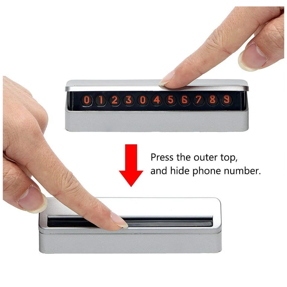 Temporary Parking Card,Creative Reversible Hidden Mobile Phone Number Plate for Automotive Interior Accessories