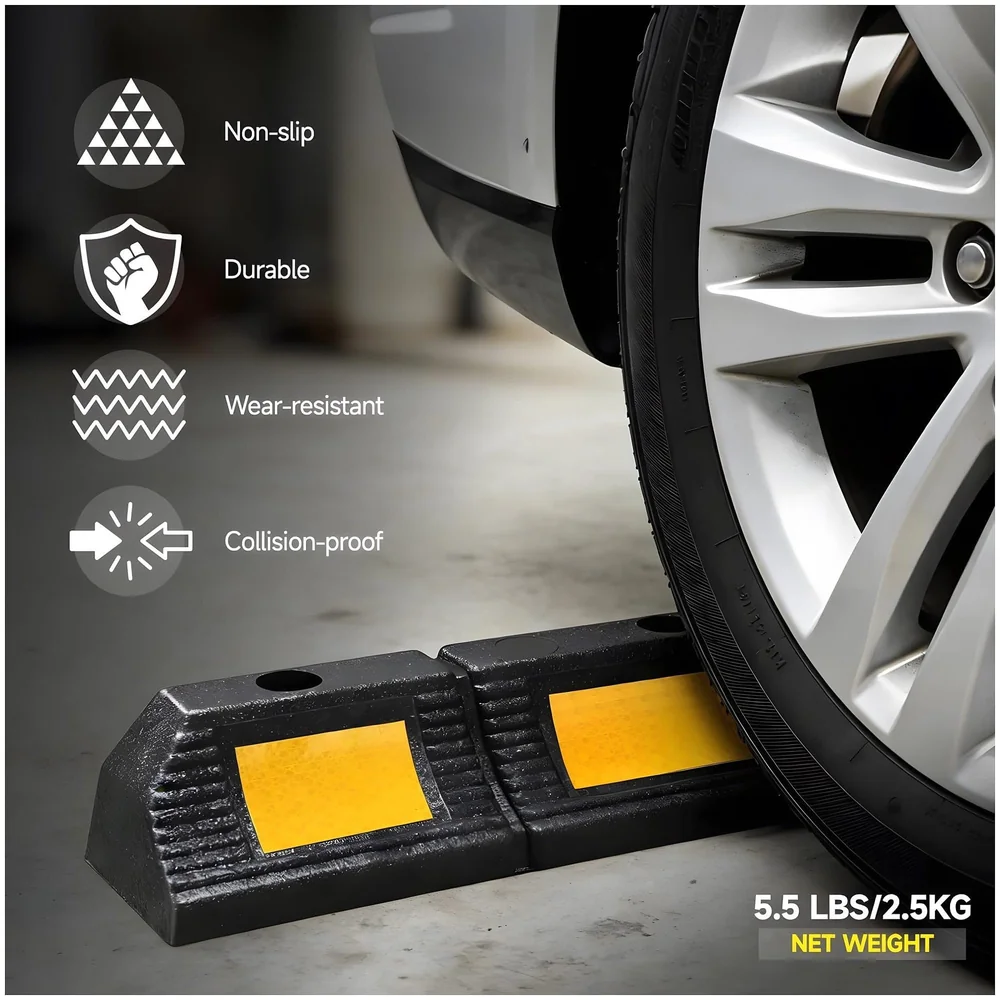 2 Pcs Car Wheel Stopper 600 mm Parking Curb for Home and Malls