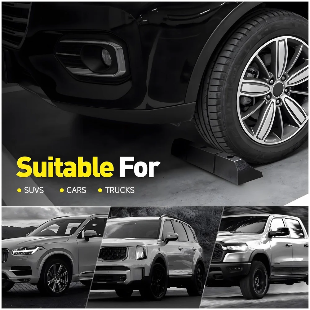 2 Pcs Car Wheel Stopper 600 mm Parking Curb for Home and Malls