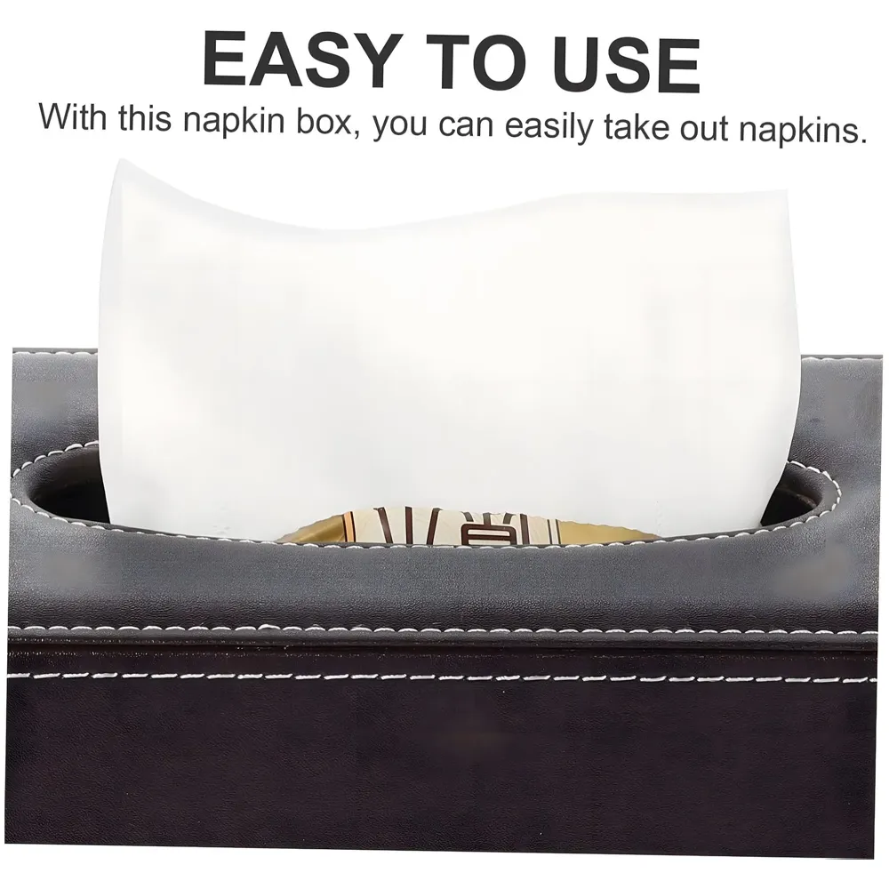 Faux Leather Tissue Box – Stylish, Durable, and Magnetic Tissue Box Holder for Home, Office, Car, Bedroom, Bathroom, and Dining Room, Brown – 24 cm x 11.5cm x 9cm