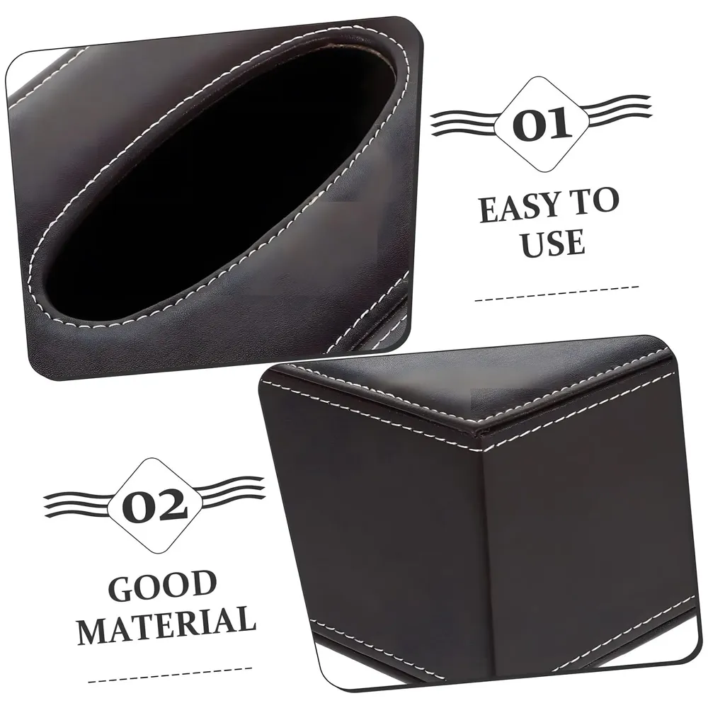 Faux Leather Tissue Box – Stylish, Durable, and Magnetic Tissue Box Holder for Home, Office, Car, Bedroom, Bathroom, and Dining Room, Brown – 24 cm x 11.5cm x 9cm