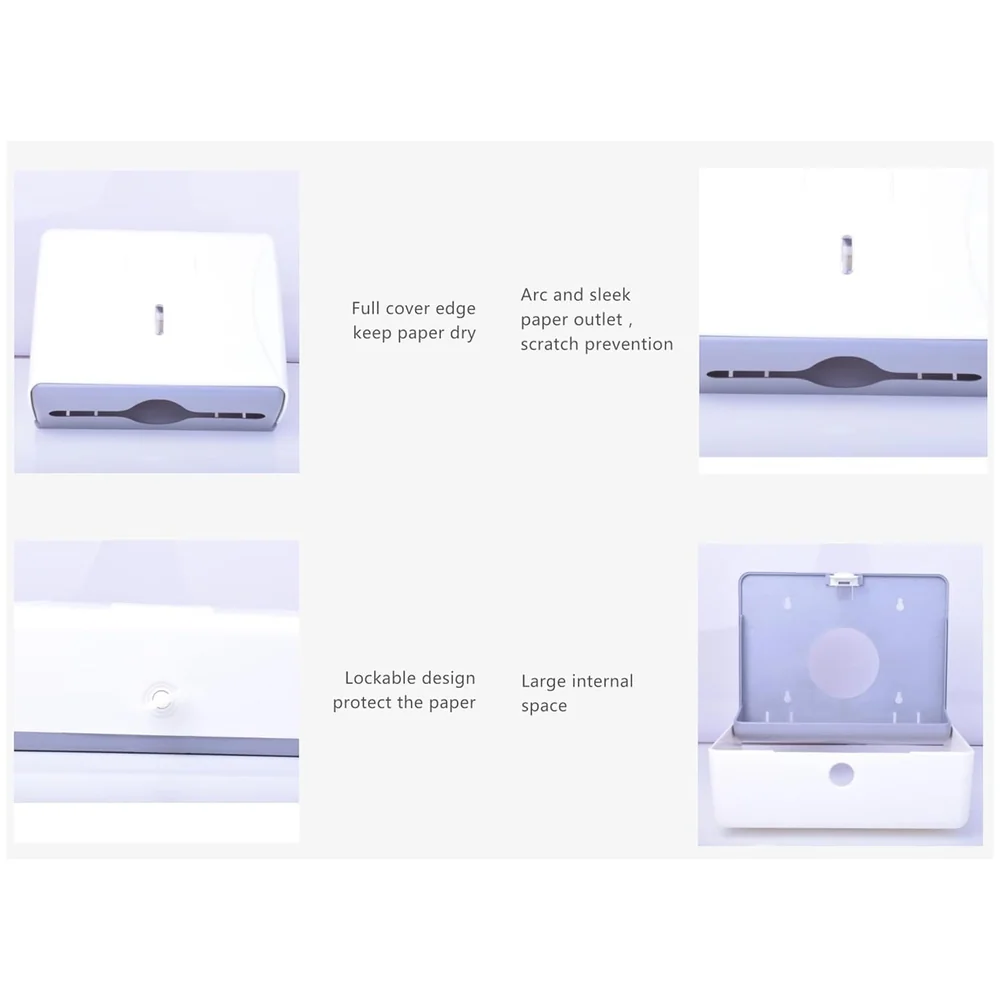 Wall Mounted Tissue Paper Dispenser ABS 26x21x10 cm