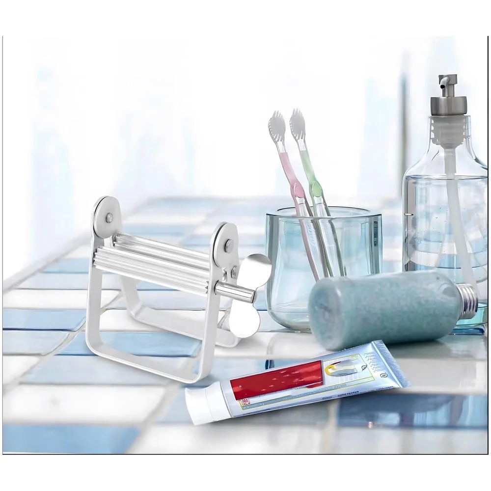 Metal Tube Squeezer Roller | Toothpaste Cream Paint Hair Colour Ointment Glue | No-Slip Serrated Roller | Wing Screw Lock | Fits Tubes Up to 3 Inch Wide