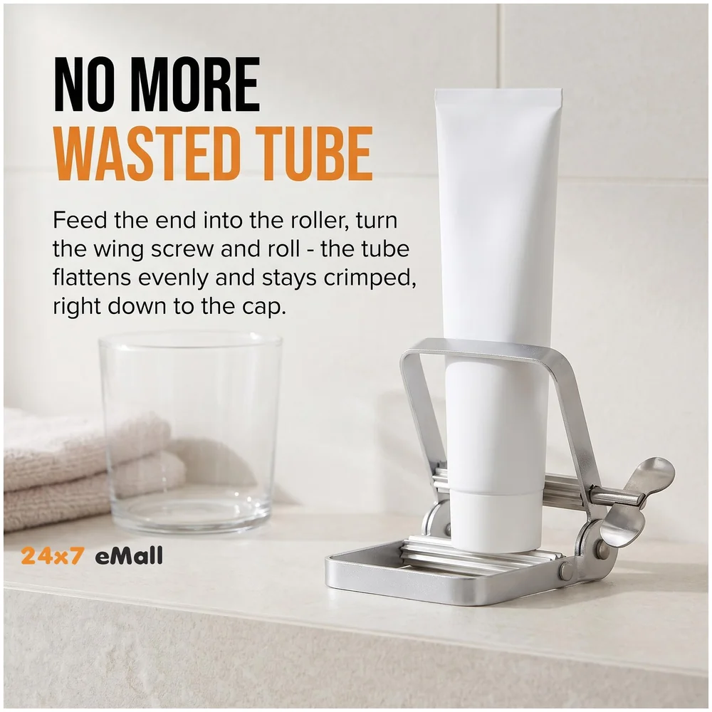 Metal Tube Squeezer Roller Toothpaste Paint Glue Wing Screw Lock