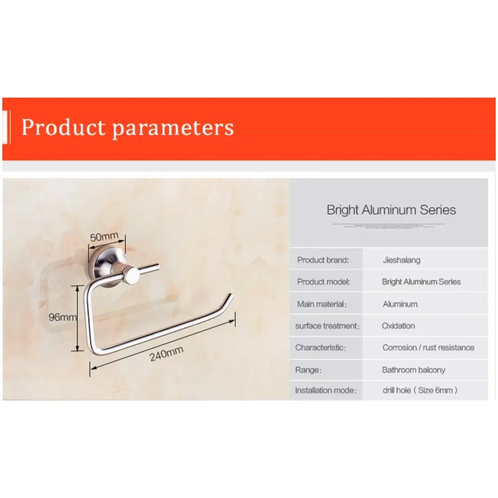 Aluminum Towel Ring Square Rust-Free, Heavy Duty, Modern Concealed Screw System (Screws Included)