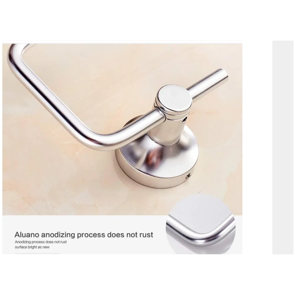 Aluminum Towel Ring Square Rust-Free, Heavy Duty, Modern Concealed Screw System (Screws Included)