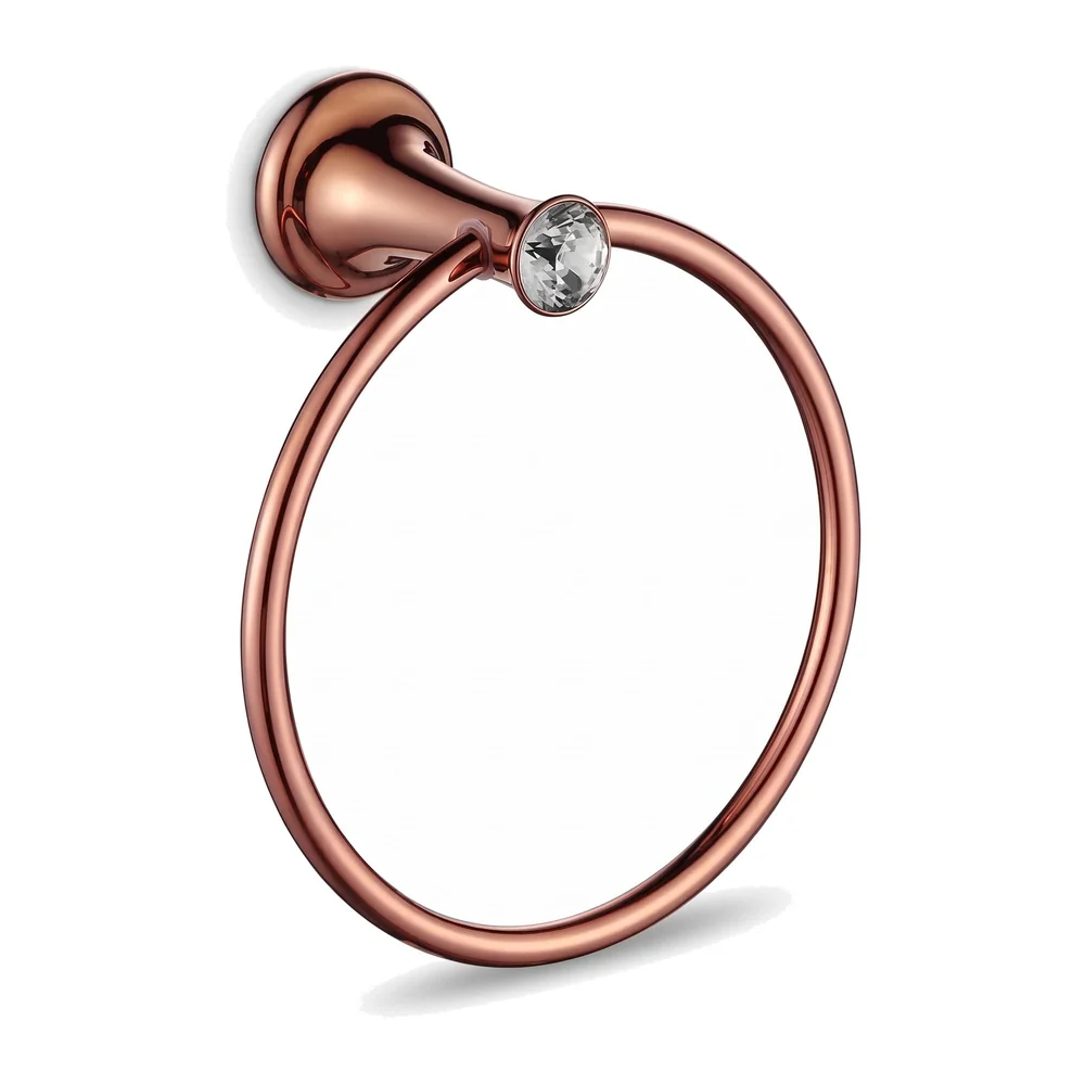Rose Gold Towel Ring Golden Victorian Round Towel Hanger for Bathroom and Kitchen, Stainless Steel.