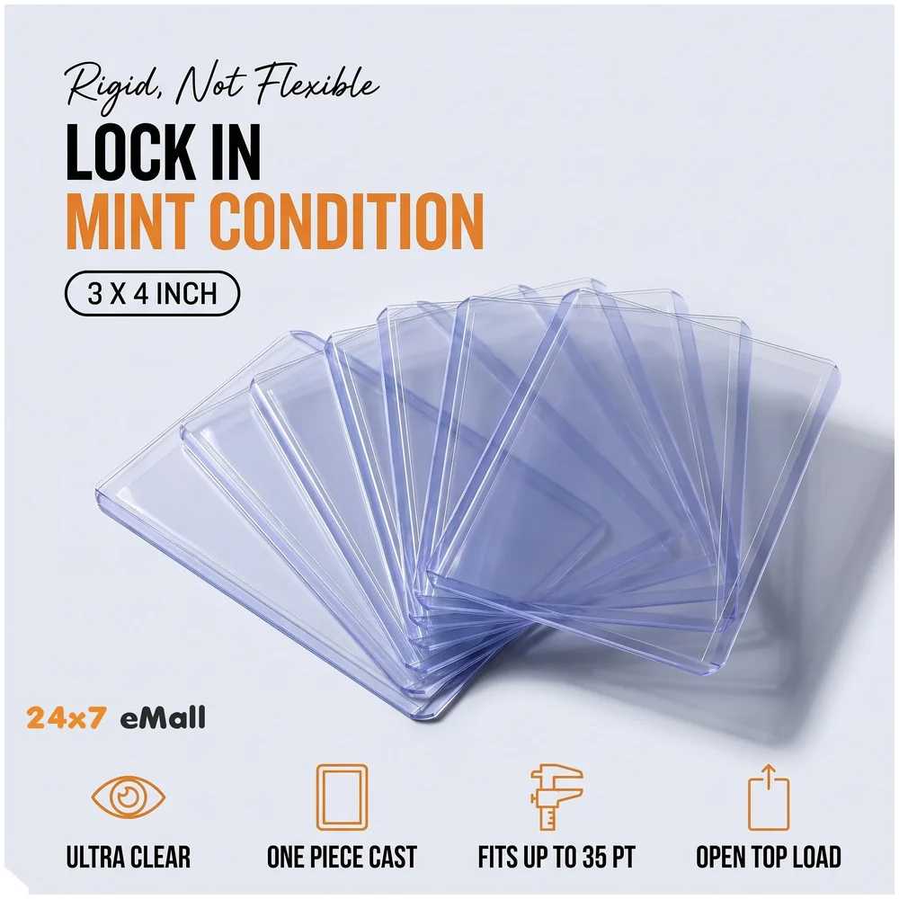 25 Pcs Trading Card Toploaders 3 x 4 Inch 35PT Ultra Clear Rigid Premium