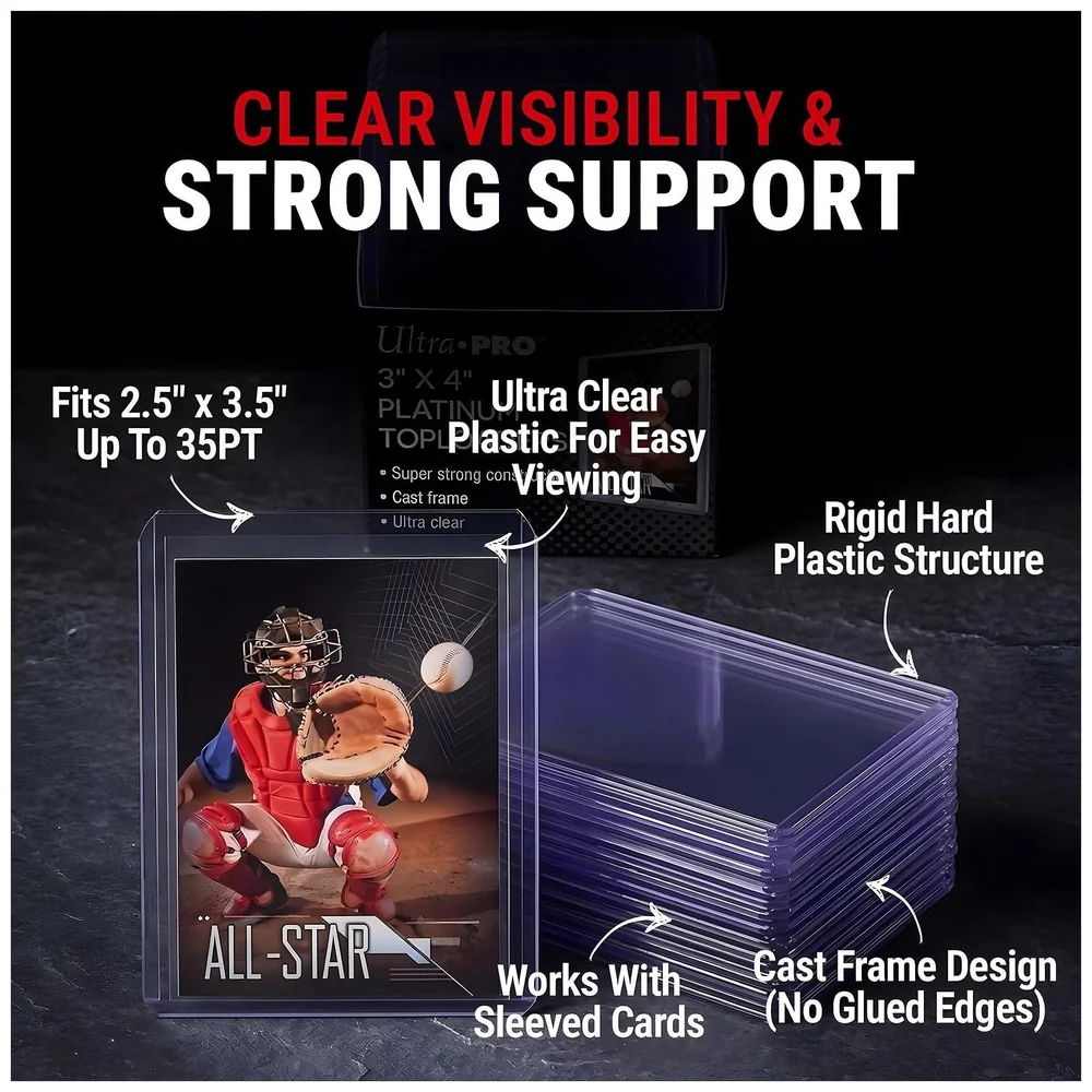 25 Pcs Trading Card Toploaders 3 x 4 Inch 35PT Ultra Clear Rigid Premium