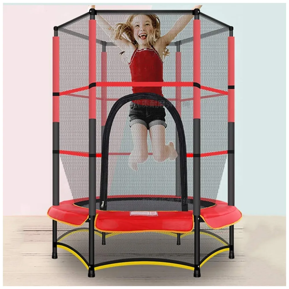 55'' Big Trampoline with Safety Enclosure Net for Indoor Outdoor Jumping Trainers, Max Load 70 kg