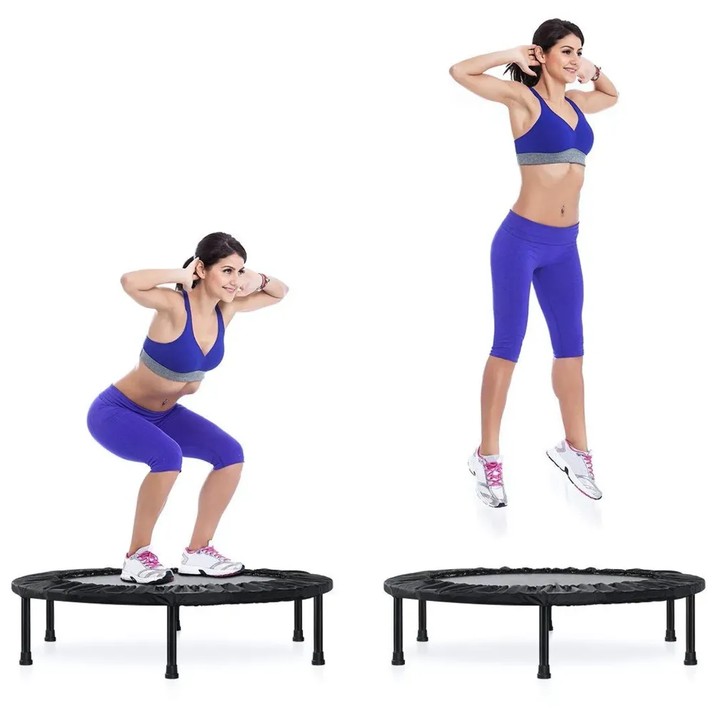 36 Inch Trampoline with Safety Pad, Indoor Fitness Trampoline for Adults and Kids. (Black, 36 Inch)