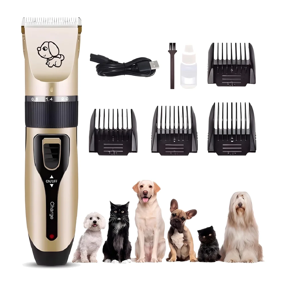 Unisex Professional Automatic Rechargeable Pet Hair Trimmer for Dogs And Cats (Trimmer), Gold
