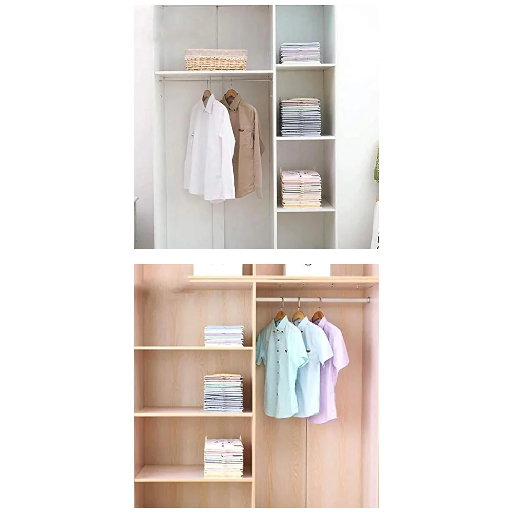 Stackable Folded T-Shirt Clothing Organizer l for Drawers, Dresser, Shelves, Suitcase, Wardrobe, Cabinets l Large (Jeans/Pants), Pack of 6 (Neutral, Regular (32 x 26 Cm))
