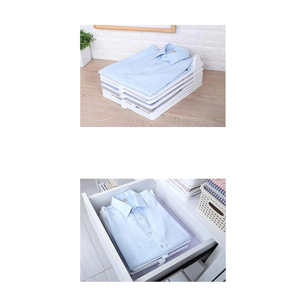 Stackable Folded T-Shirt Clothing Organizer l for Drawers, Dresser, Shelves, Suitcase, Wardrobe, Cabinets l Large (Jeans/Pants), Pack of 6 (Green, Regular (32 x 26 Cm))