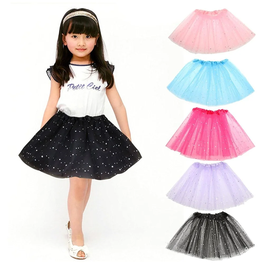 Pink Stars Tutu Tulle Skirt Girls Pettiskirt 30 cm Ballet Party