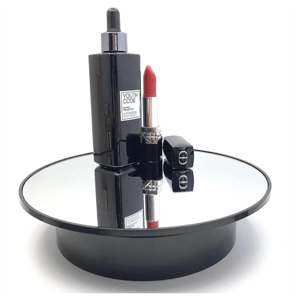 25 Cm 360 Degree Electric Rotating Turntable Display Stand, Black, Metal and Plastic, 4 Kgs Load Capacity