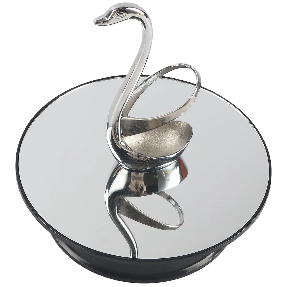 25 cm Mirror Rotating Display Stand 360 Electric Turntable Black