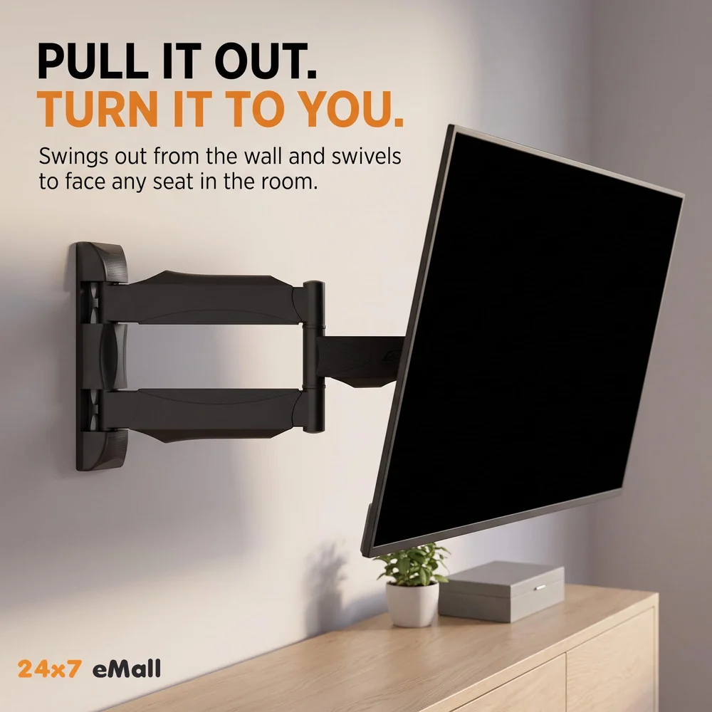 Heavy Duty Full Motion Cantilever Tilt Swivel Wall Mount Bracket for 32" inch to 55” LED, LCD and Plasma TV for VESA Sizes 100 x 100 Upto 400 x 400 mm (Wall Swivel 32''- 55'')