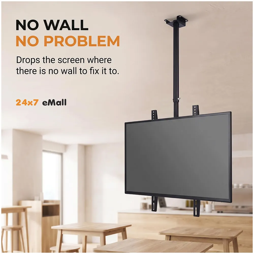 Heavy Duty Tilt Swivel Ceiling TV Mount 3 feet 26 to 55 inches