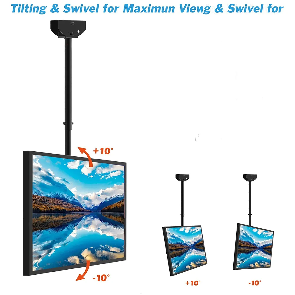 Heavy Duty Tilt Swivel Ceiling TV Mount 3 feet 26 to 55 inches