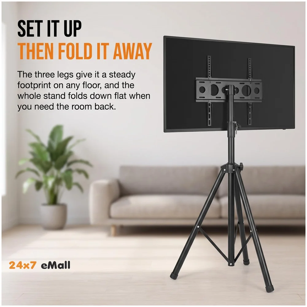 TV Tripod Floor Stand 32 to 55 inch Portable Height Adjustable