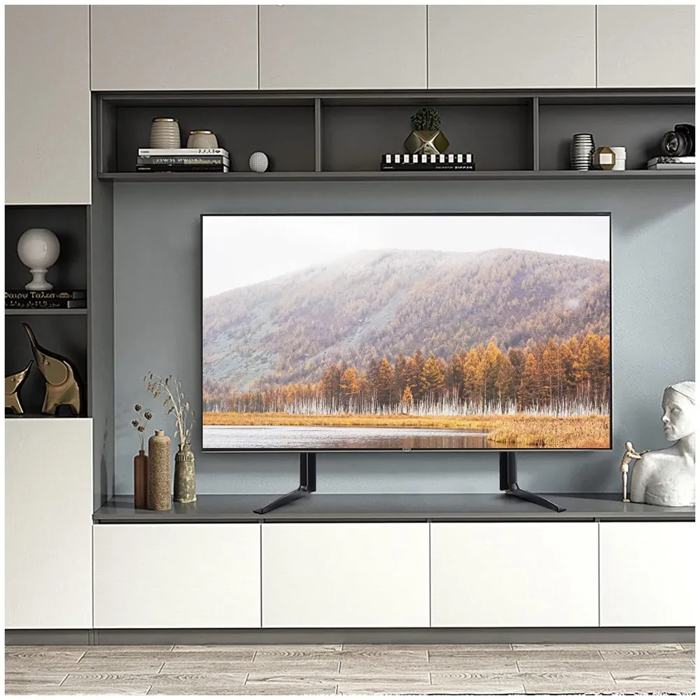 Universal Table Top TV Stand for Most 27 30 32 37 40 43 47 50 55 60 65 Inch Plasma LCD LED Flat or Curved Screen TVs with Height Adjustment, VESA Patterns up to 800x400 mm