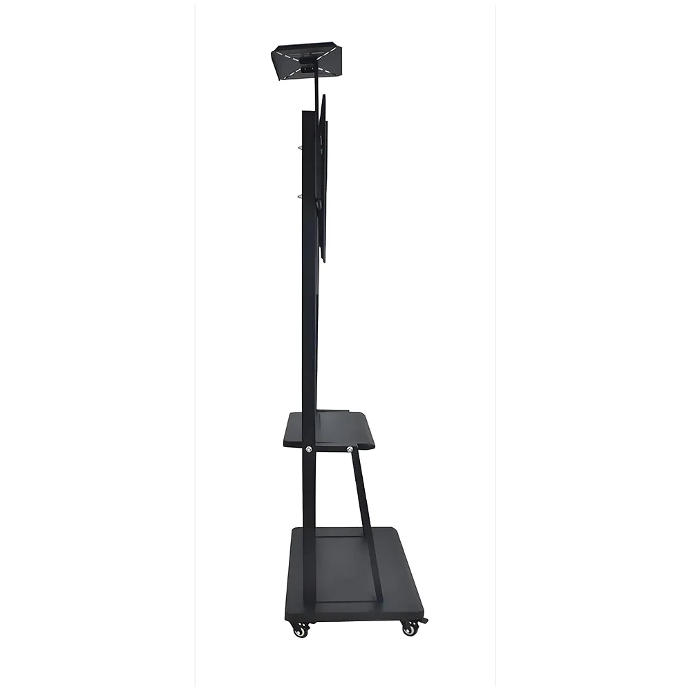 Premium Heavy Duty Full Motion Swivel Floor Stand TV Trolley with Brackets for 32" inch to 75” LED, LCD for VESA Sizes 100 x 100 Upto 600 x 400 mm (Tv Trolley 3 Shelves) (Premium)