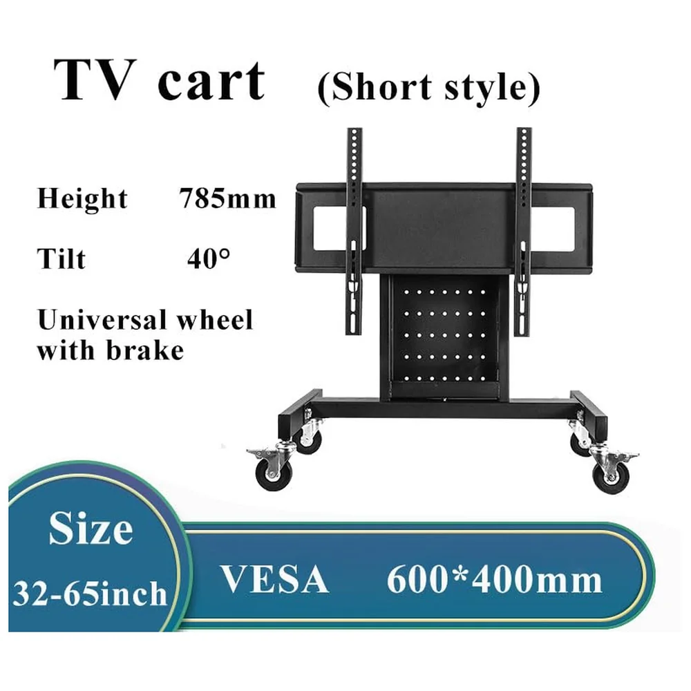 Heavy Duty Low Height Swivel TV Floor Stand Trolley 32-65 inch