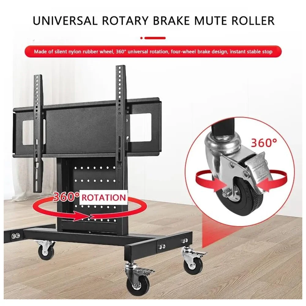 Heavy Duty Low Height Swivel TV Floor Stand Trolley 32-65 inch