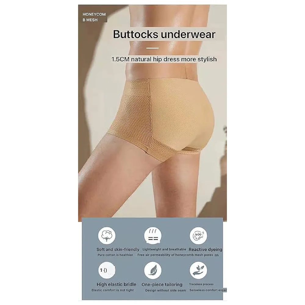 Men's Polyester INVALID DATA (Pack of 1) (padded underwear_Multicolor_90 CM)