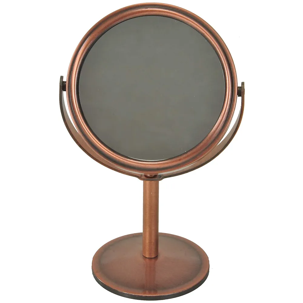 Pocket Size Vanity Mirror with 5X Magnification and Standard Tabletop Shaving Makeup ~ 2 in 1~15 cm (Bronze) Premium