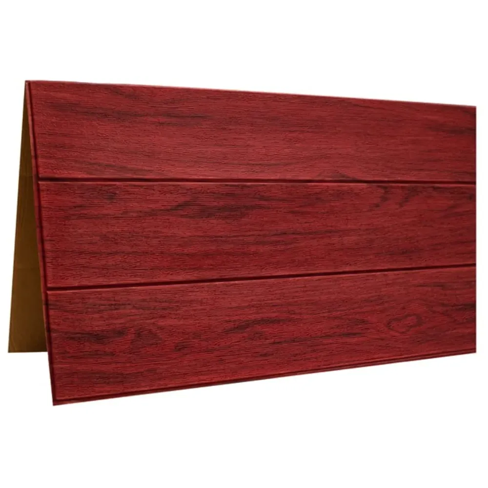 Wood Foam Wall Paper, 3D Wooden Wall Stickers Self-Adhesive Panel Decal PE Wallpaper - Peel and Stick Wall Panels