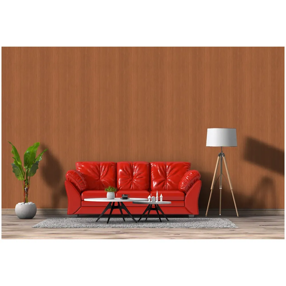 Veneer WoodenTextured Wallpaper (0.53 * 10 M, 57 Square Feet) 1 Full Roll, Mahogany Tree Wood Design