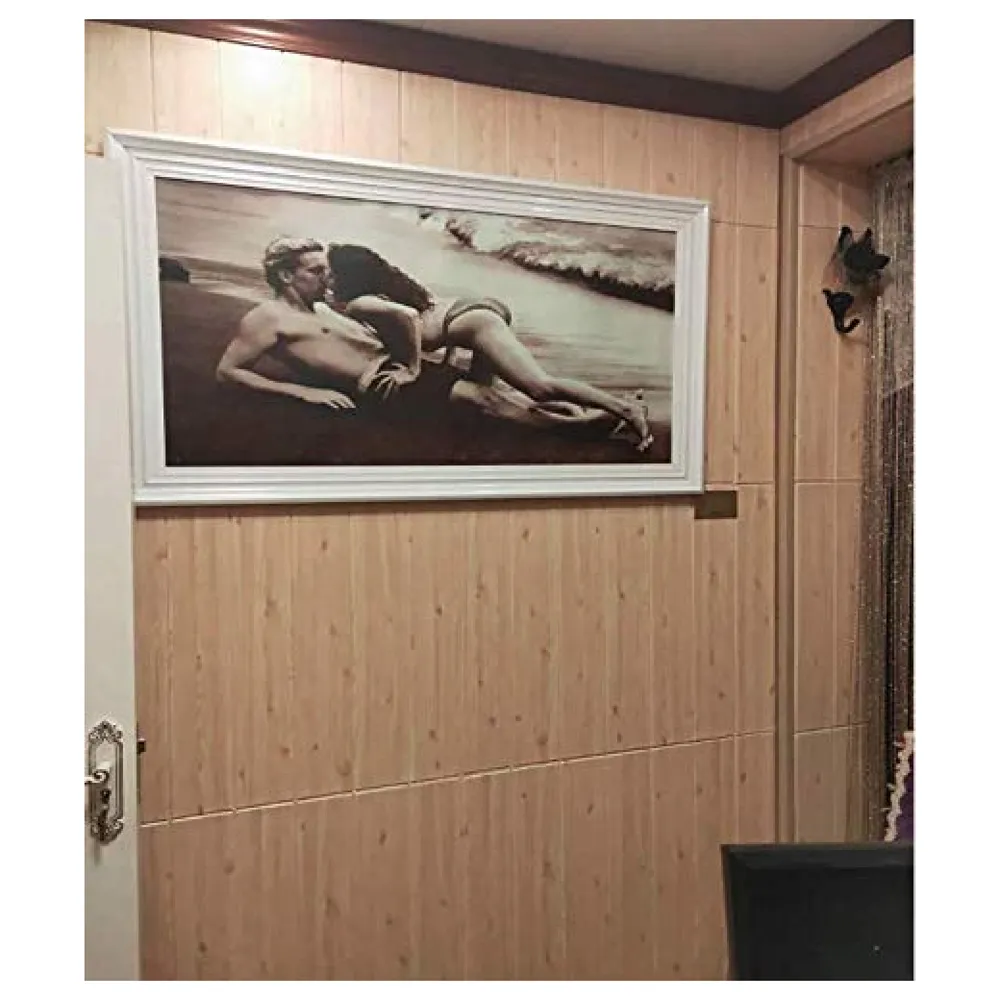 1 Pc 3D Light Wood Maple Wall Sticker PE Foam Peel Stick TV Wall