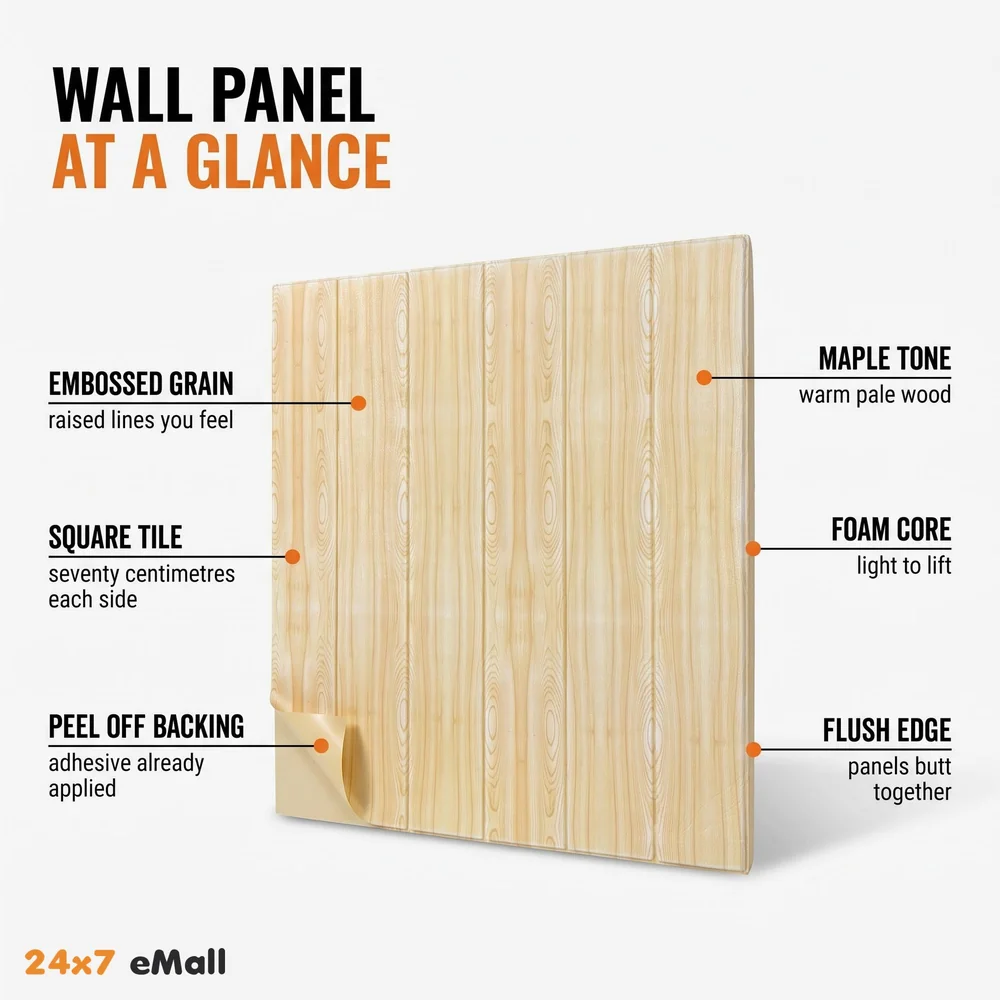 Wall Paper, 3D Wood Wall Stickers Self-Adhesive Panel Decal PE Wallpaper - Peel and Stick Wall Panels for TV Walls, Sofa Background Wall Decor (2)