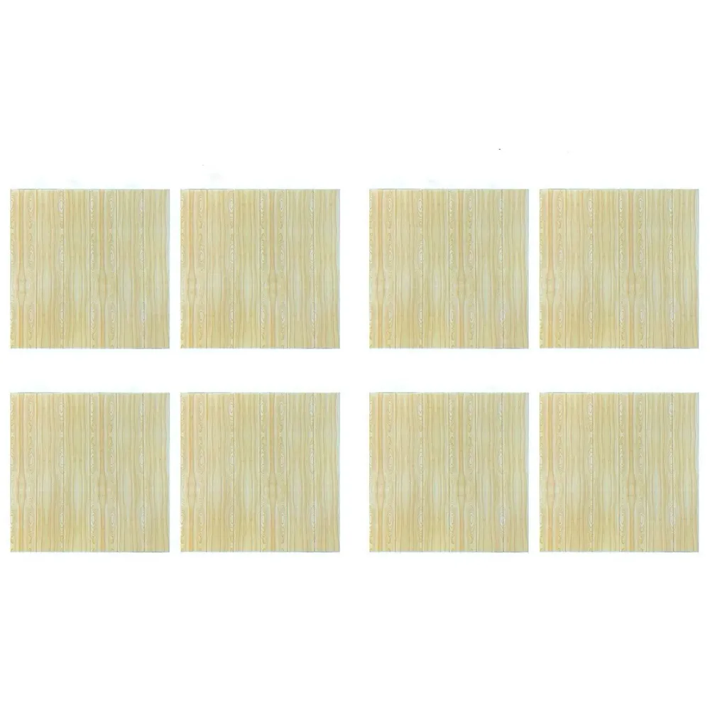 Wall Paper, 3D Wood Wall Stickers Self-Adhesive Panel Decal PE Wallpaper - Peel and Stick Wall Panels for TV Walls, Sofa Background Wall Decor (8)