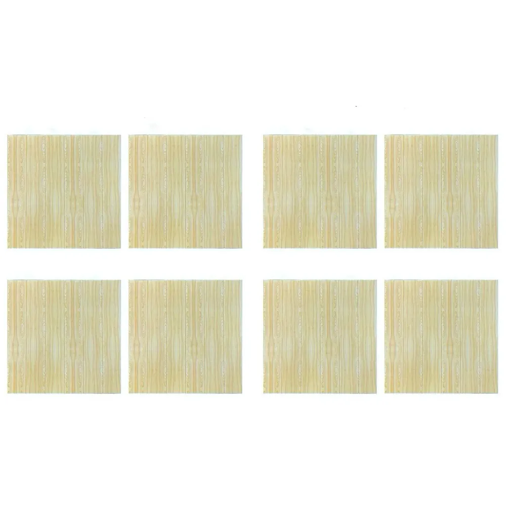 Wall Paper, 3D Wood Wall Stickers Self-Adhesive Panel Decal PE Wallpaper - Peel and Stick Wall Panels for TV Walls, Sofa Background Wall Decor (8)