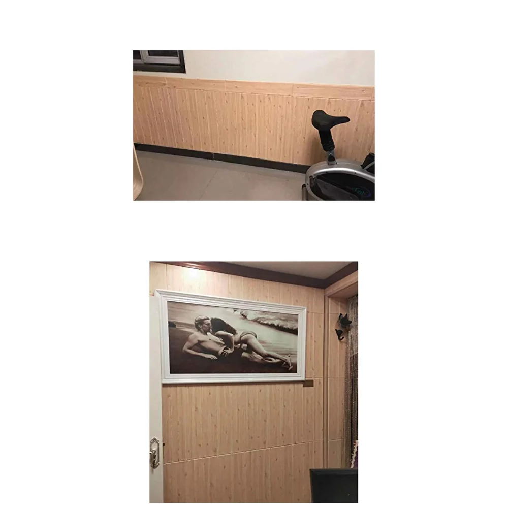 Wall Paper, 3D Wood Wall Stickers Self-Adhesive Panel Decal PE Wallpaper - Peel and Stick Wall Panels for TV Walls, Sofa Background Wall Decor (8)