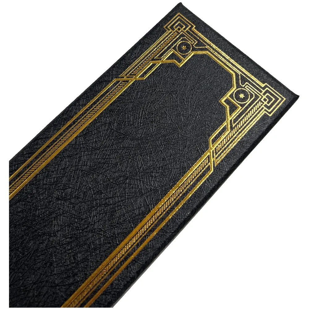 Premium Polyresin & Metal Magic Wand Wizard Sorcerers Wand with Ribbon Box Metal Core Inside, Life Size 1:1 (Style 1) black