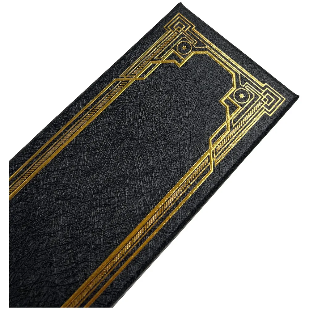 Premium Polyresin & Metal Magic Wand Wizard Sorcerers Wand with Ribbon Box Metal Core Inside, Life Size 1:1 (Style 1) black