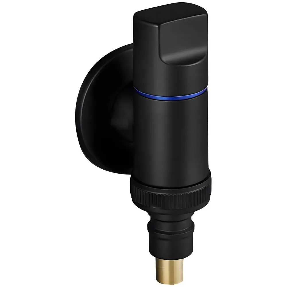 Washing machine Pipe connector Tap Angular Black for Bathroom wash basin, Geyser Angle Valve for Bathroom | Wall Mounted. Stop Cock Toilet Commode, Washbasin, 9.5 cm x 3cm