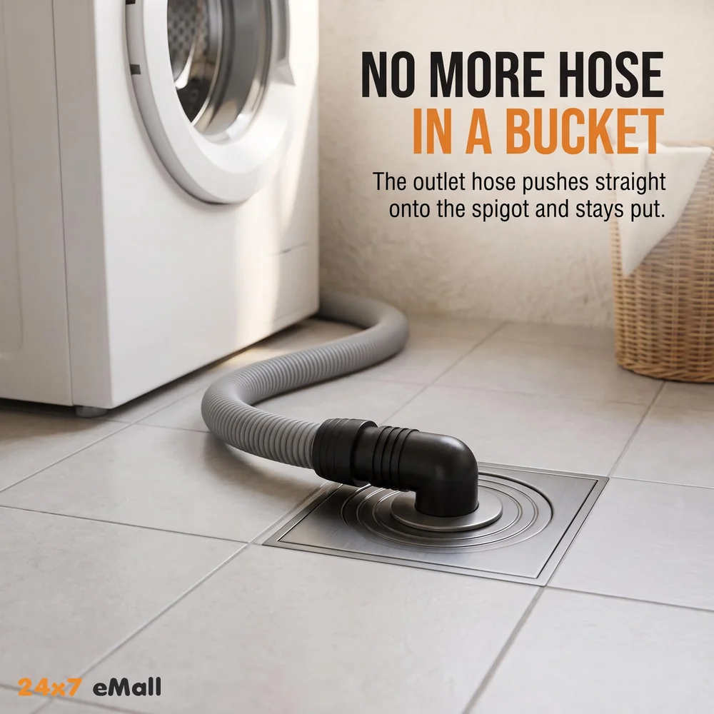 Grey 4 x 4 Inch Washing Machine and Dish Washer Floor Drain - Grey Finish - Floor Trap for Bathroom, Kitchen - Anti Clogging & Anti Pests.- 10 cm x 10 cm