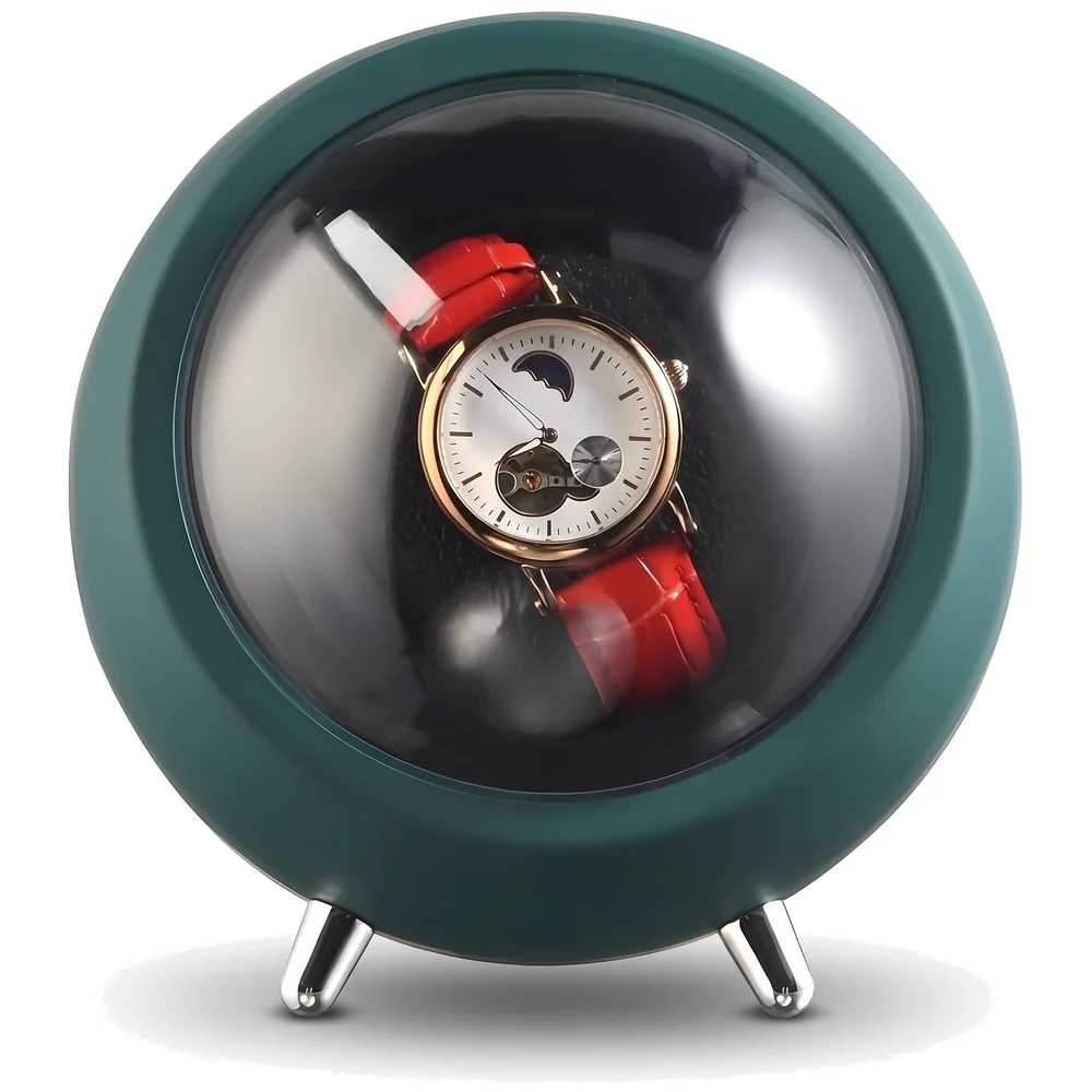 Automatic Watch Winder Box Quiet Motor 2 Rotation Modes in Green