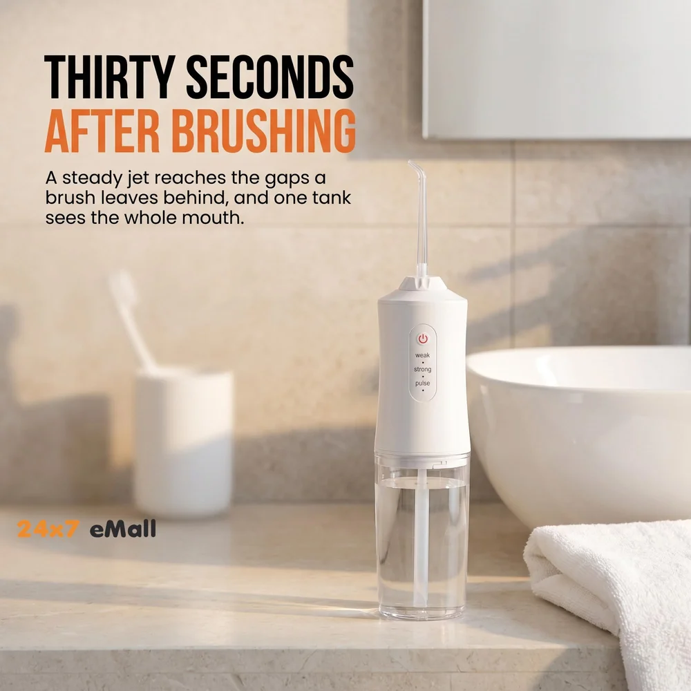 Water Flosser Portable Dental Water Jet Oral Teeth Irrigator Waterproof Tooth Cleaner Water Flosser Oral Flosser 3 Modes And 4 Nozzels 220 ML