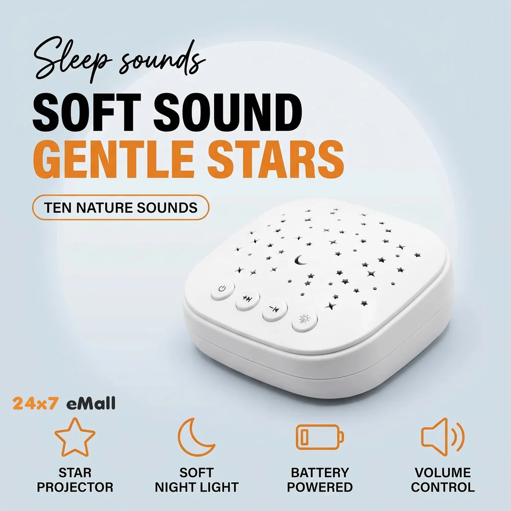 White Noise Machine for Adults And Baby With 10 Natural Sounds Sleep Aid LED Nature calming melody adjustable night light with white noise therapy machine and star projector white